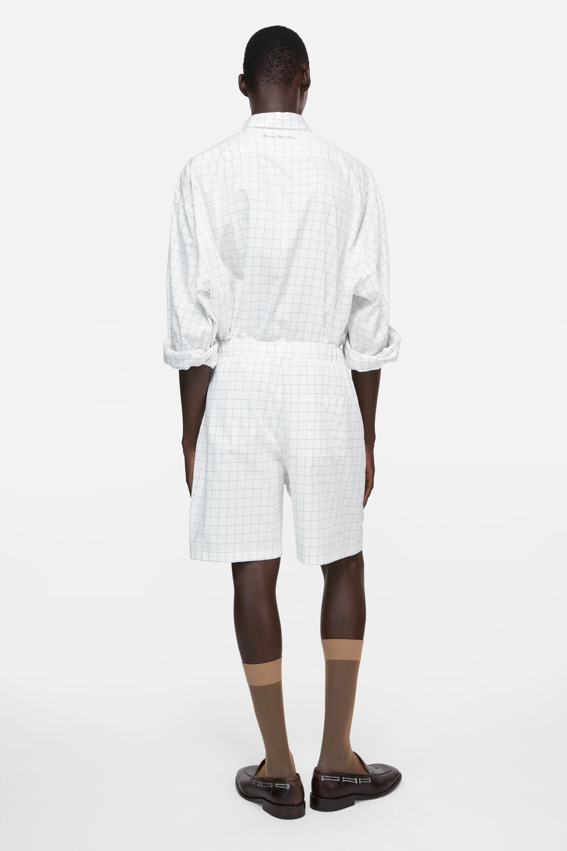 Casual check shorts - White/black