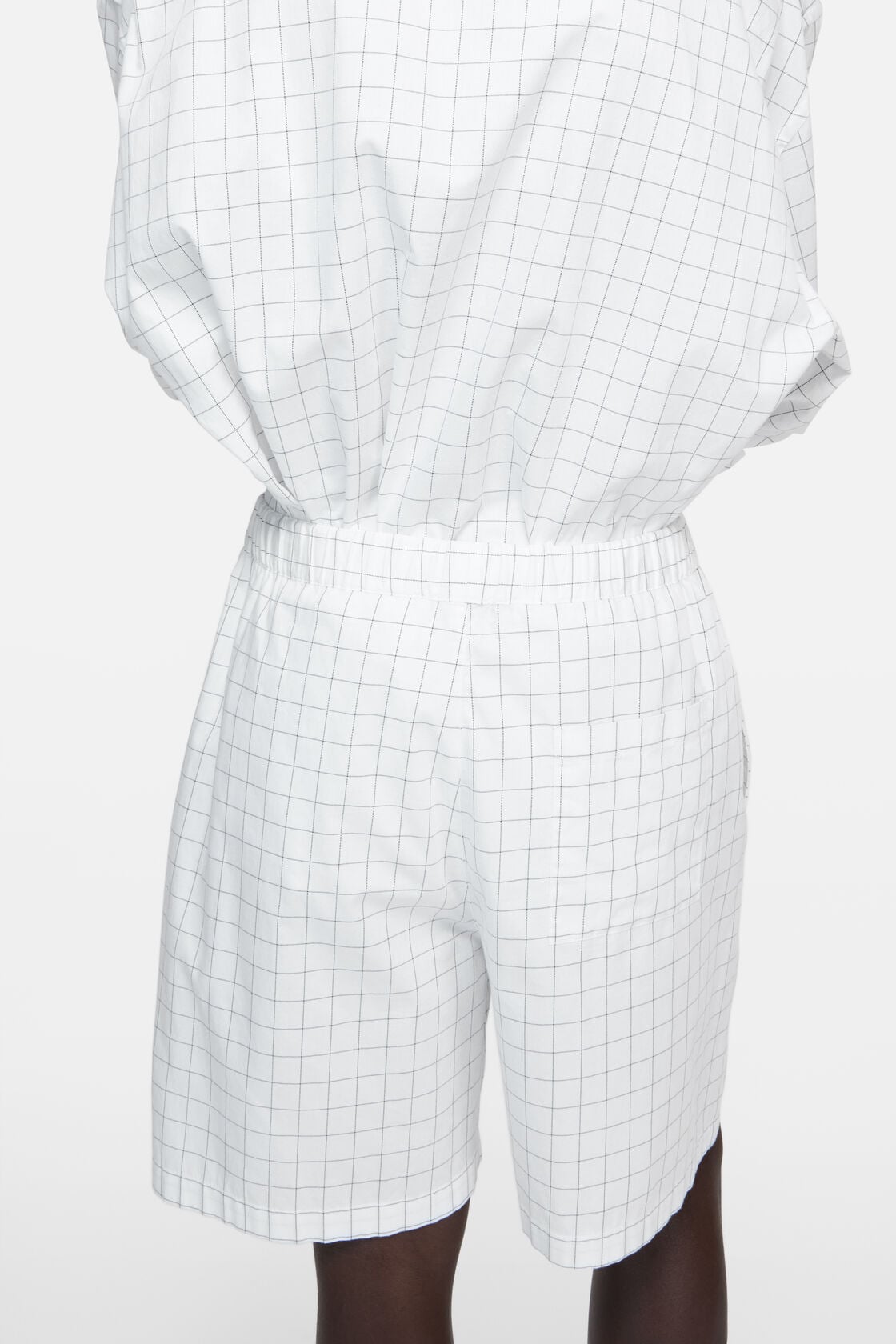 Casual check shorts - White/black