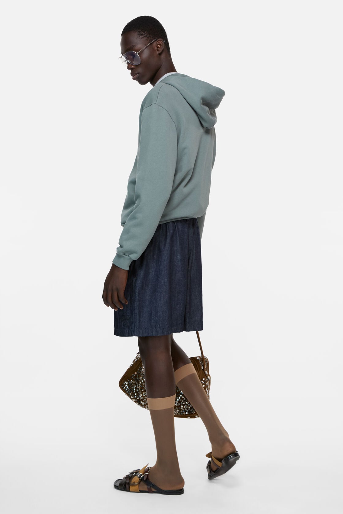 Casual denim shorts - Mid blue