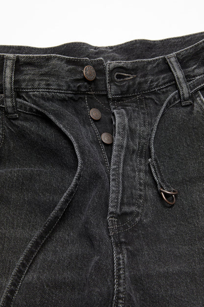 Loose fit denim shorts - Black