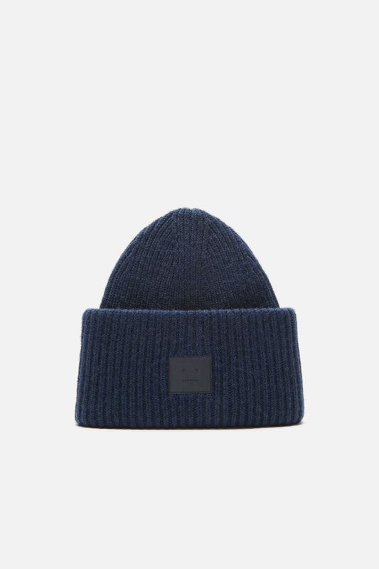 Large face logo beanie - Yak - Navy melange