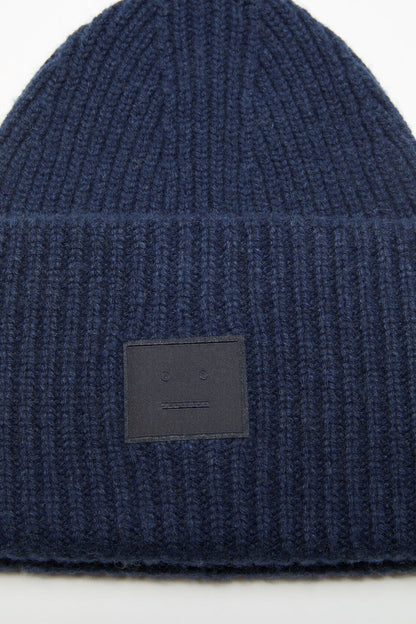 Large face logo beanie - Yak - Navy melange