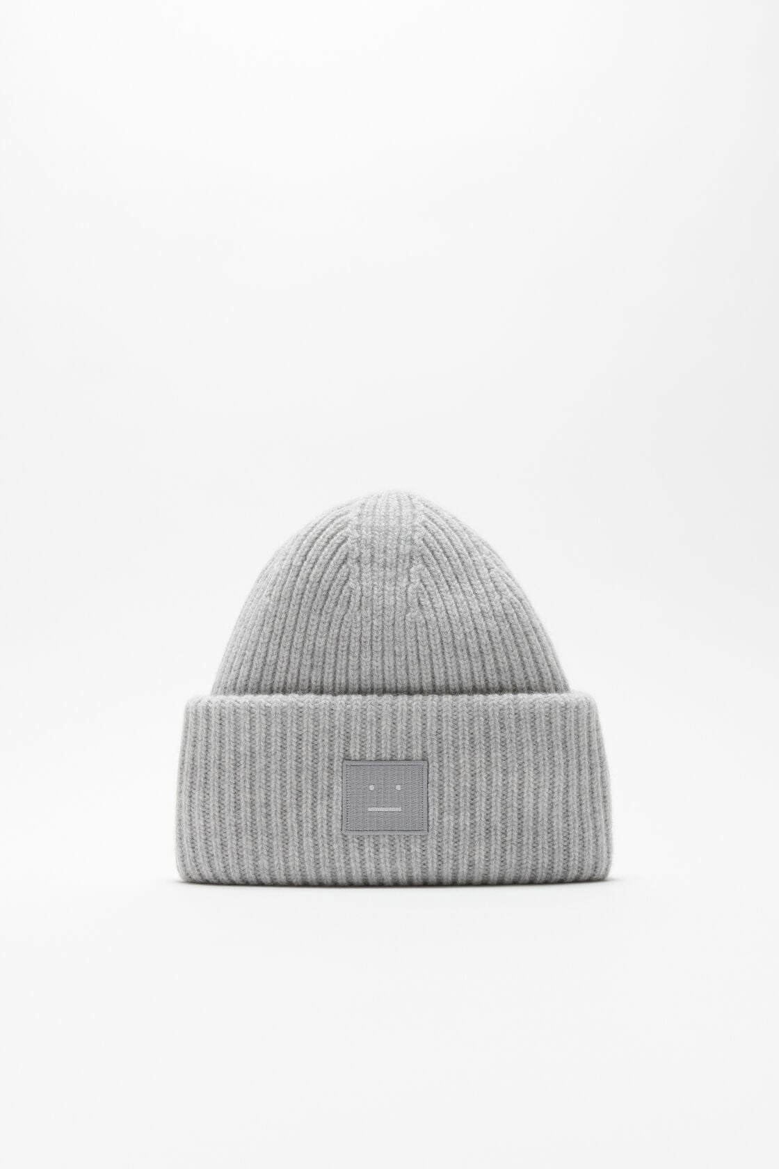 Large face logo beanie - Light Grey Melange