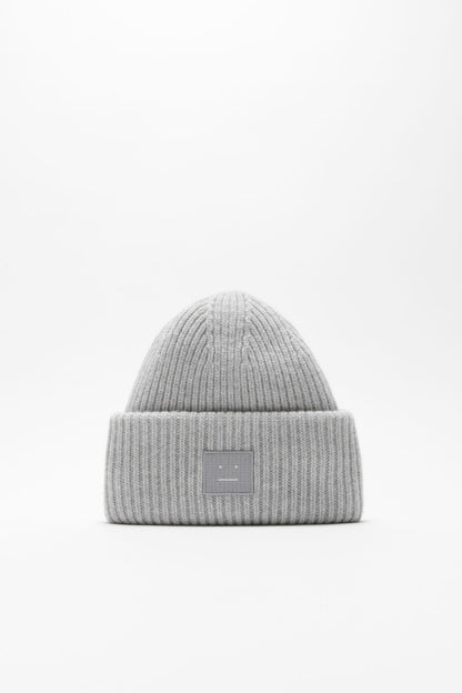 Large face logo beanie - Light Grey Melange