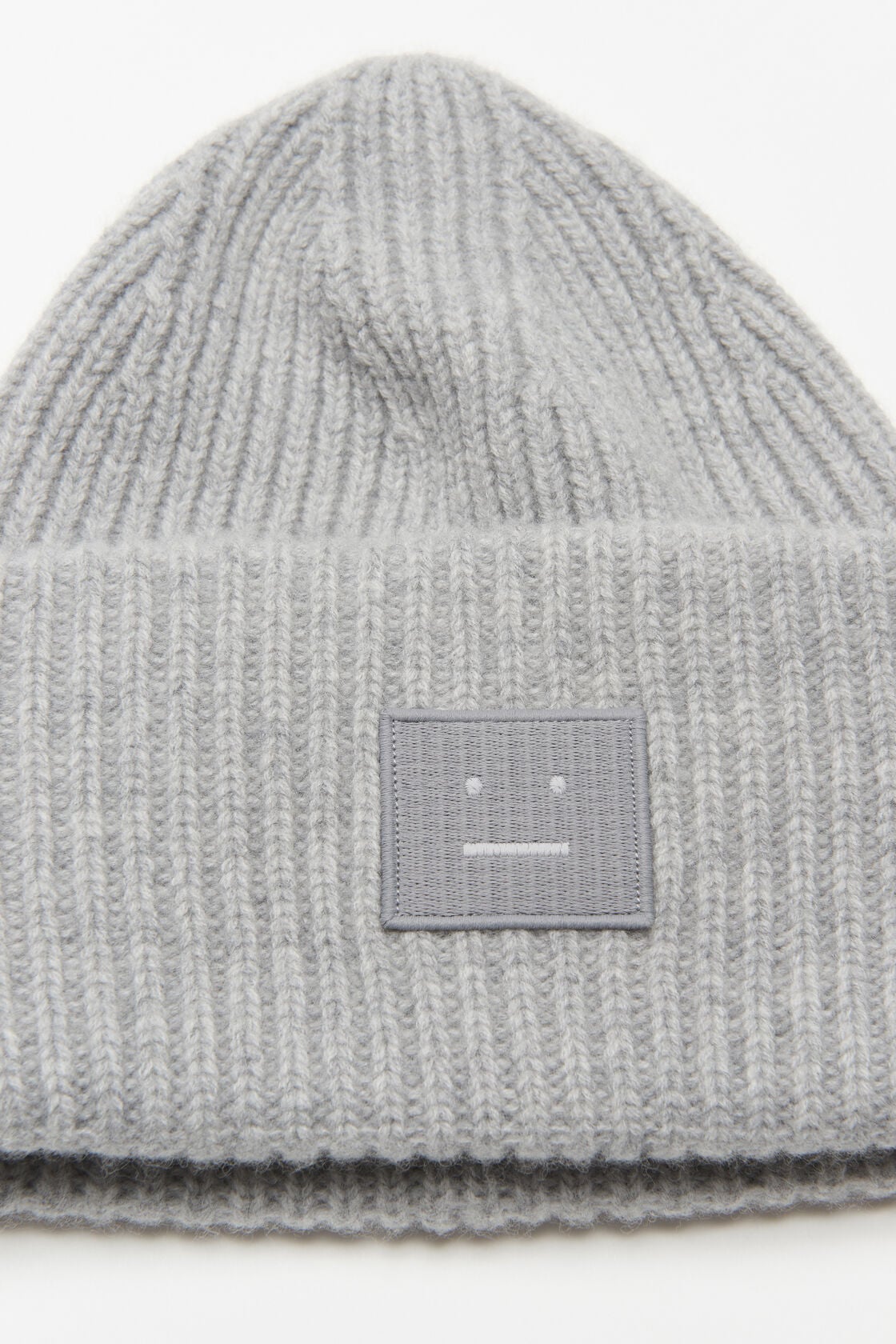 Large face logo beanie - Light Grey Melange