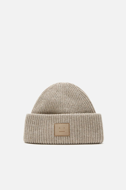 Face logo beanie - Yak - Greige melange