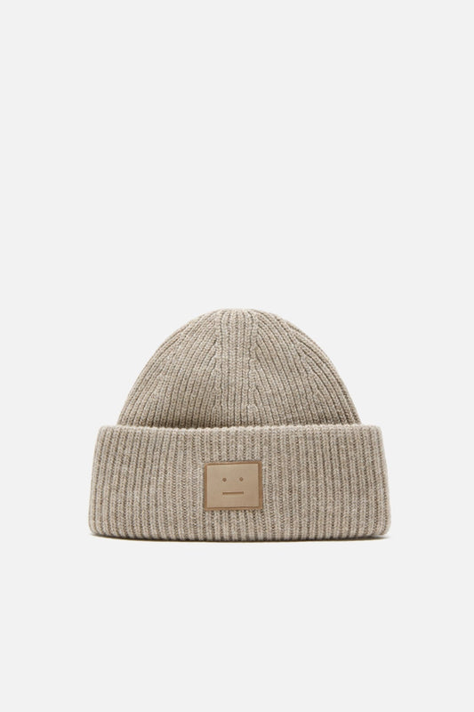 Face logo beanie - Yak - Greige melange