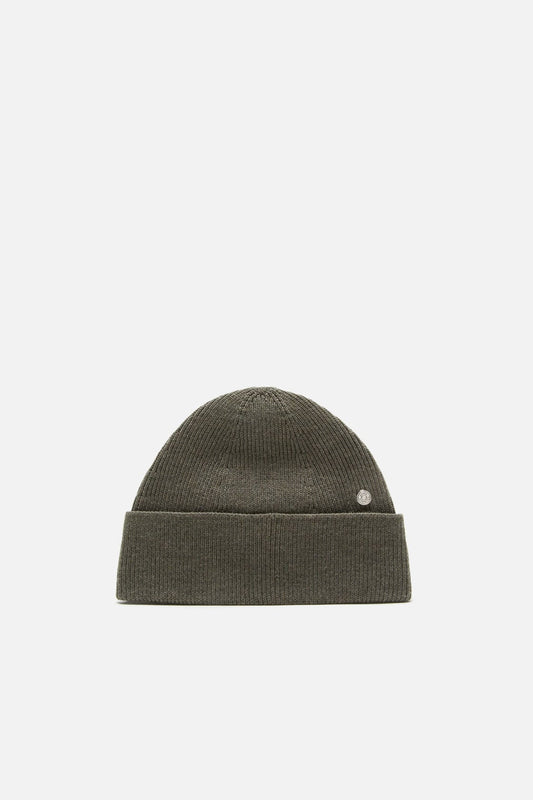 Wool beanie with rivet - Cedar green