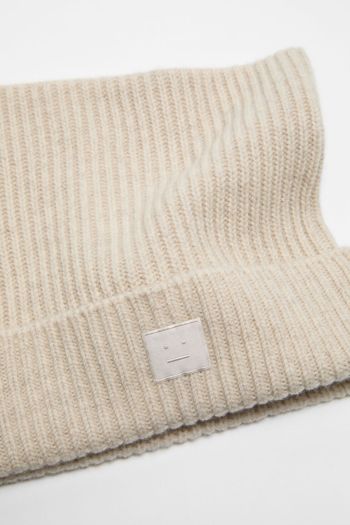 Face logo square beanie - Oatmeal melange
