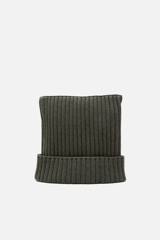 Ribbed square beanie - Vintage green