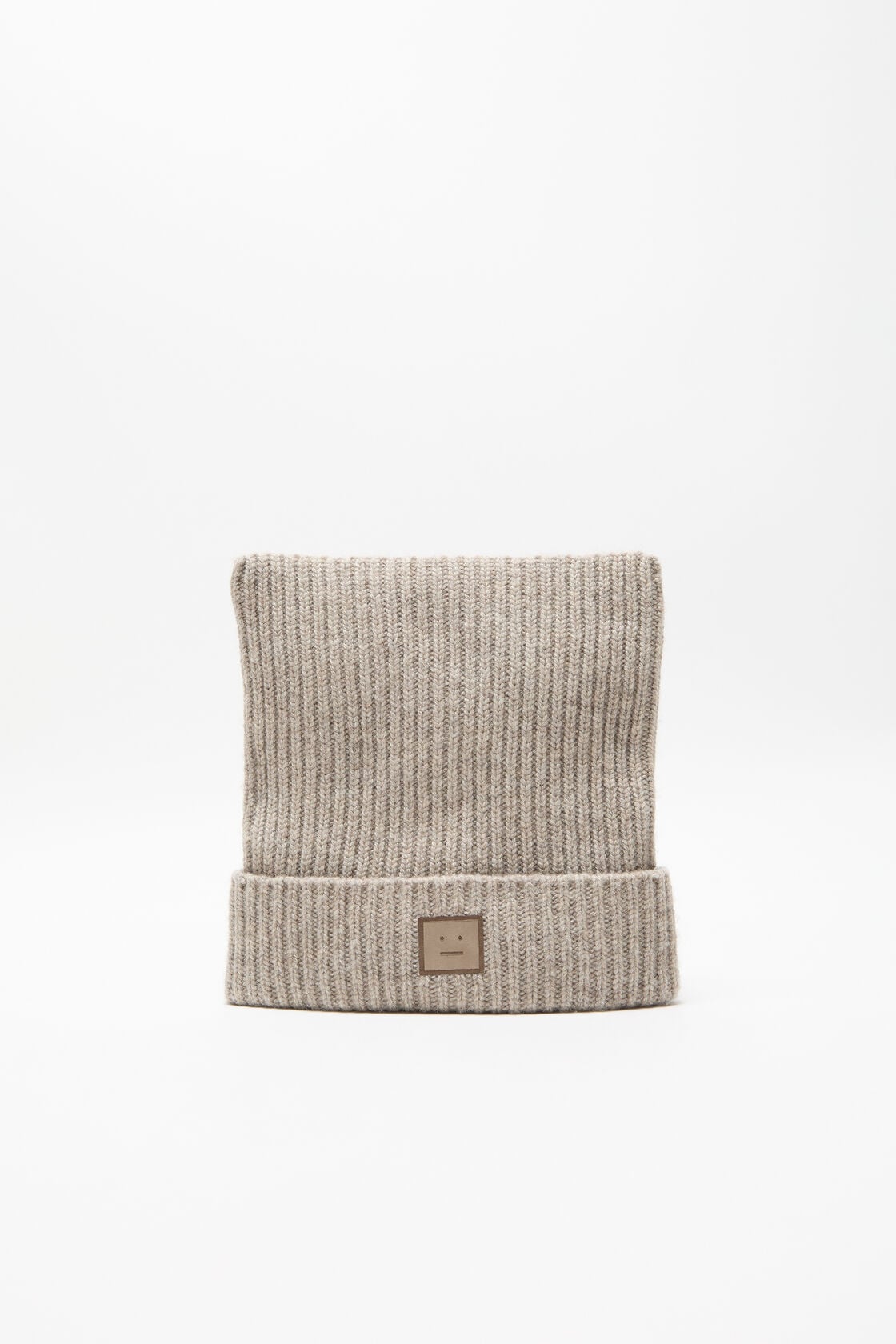 Face logo square beanie - Greige melange