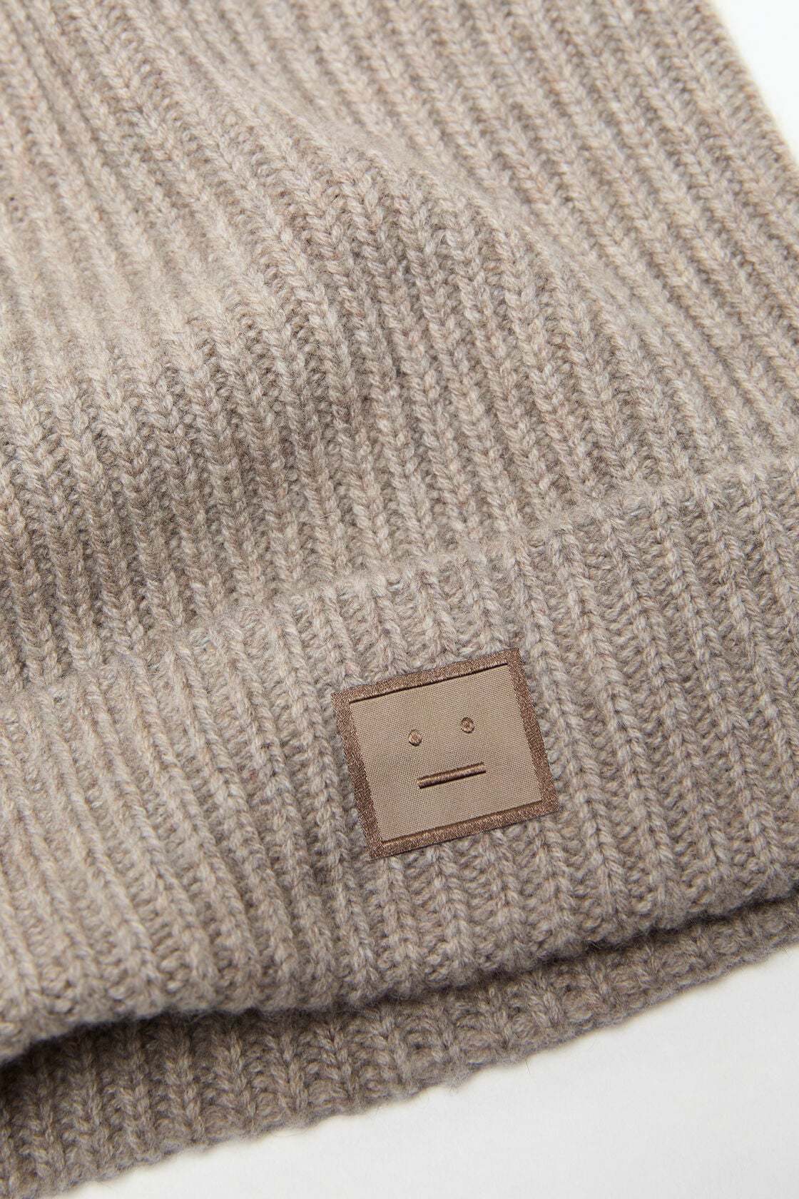 Face logo square beanie - Greige melange