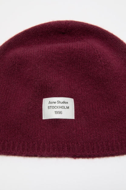 Cashmere beanie with logo - Dark red