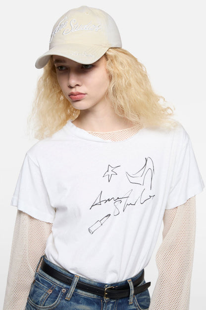 Embroidered logo cap - Oat beige