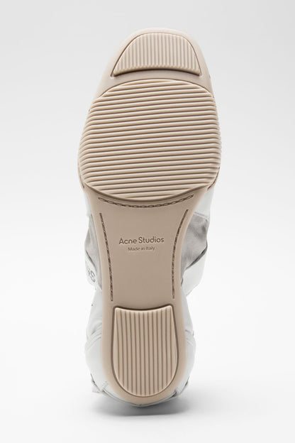 Leather lace-up shoes - White/white