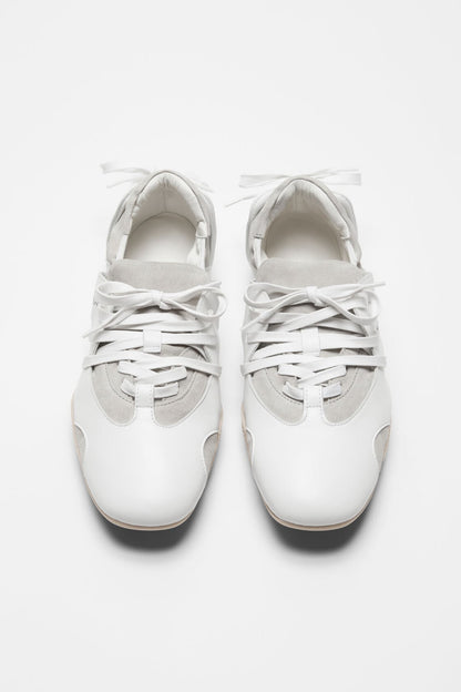 Leather lace-up shoes - White/white