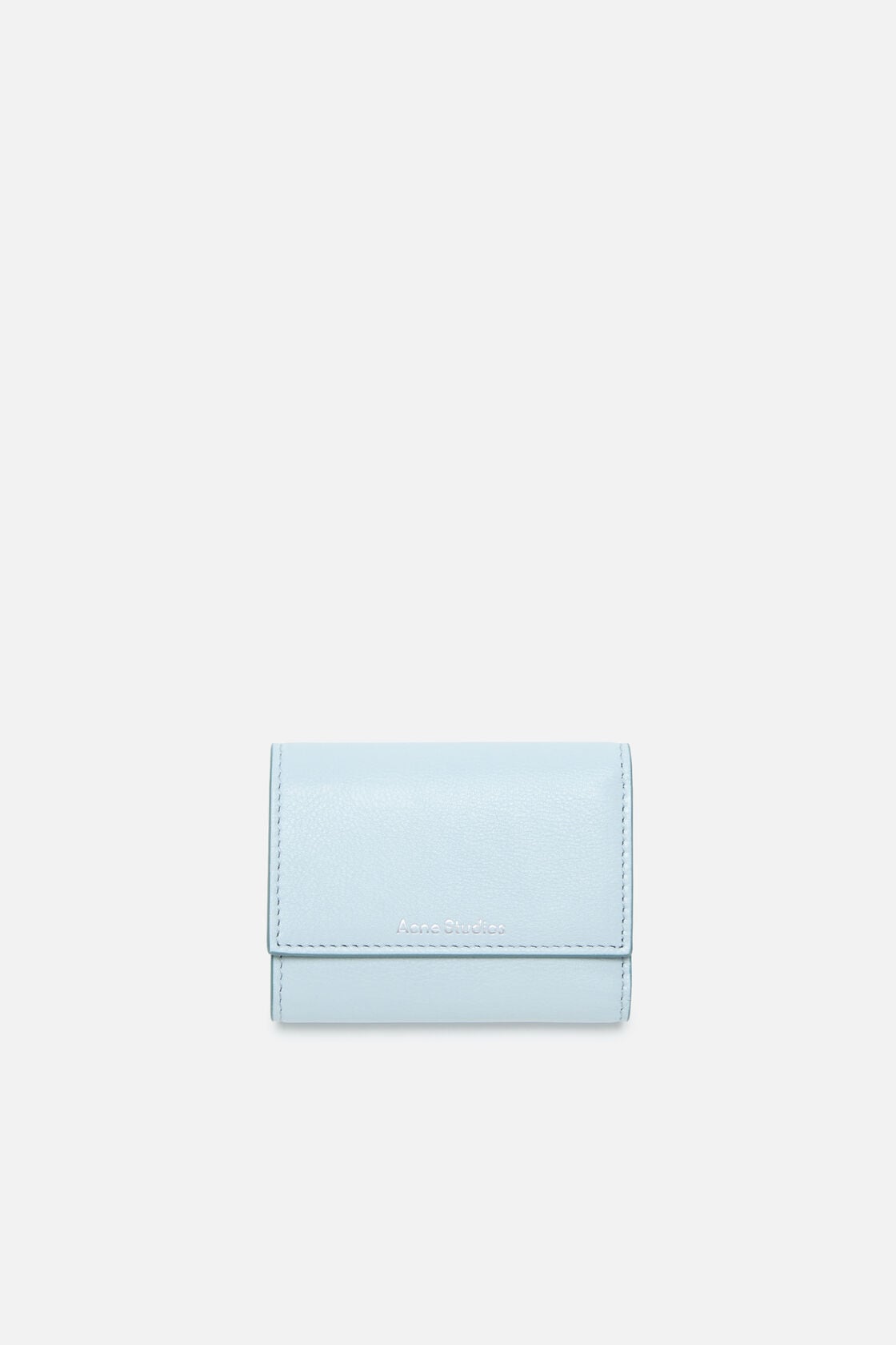 Leather trifold wallet - Dusty blue