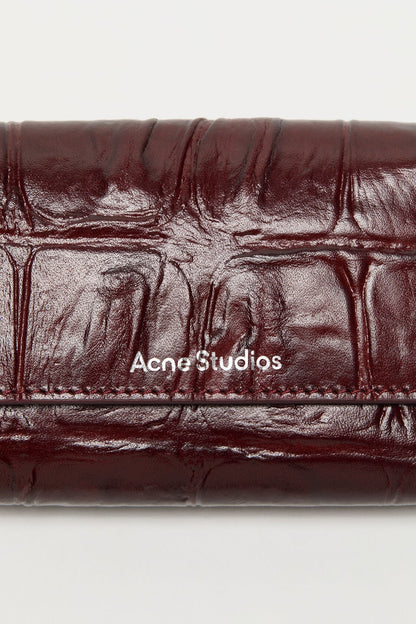 Trifold leather wallet - Burgundy