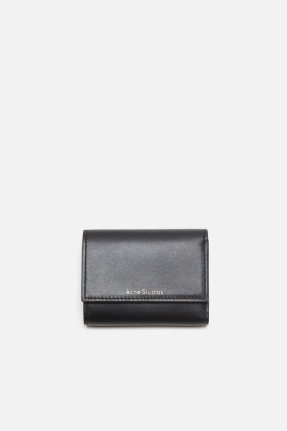 Trifold leather wallet - Black