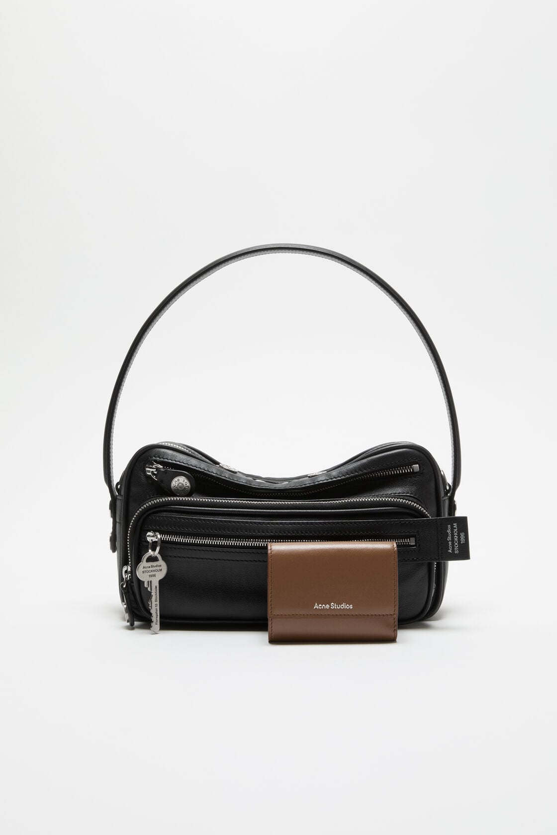 Trifold leather wallet - Camel brown