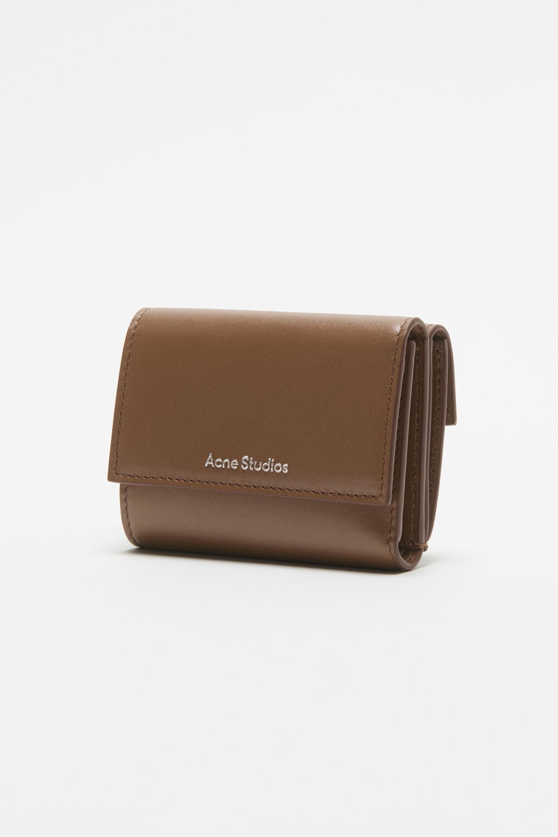 Trifold leather wallet - Camel brown