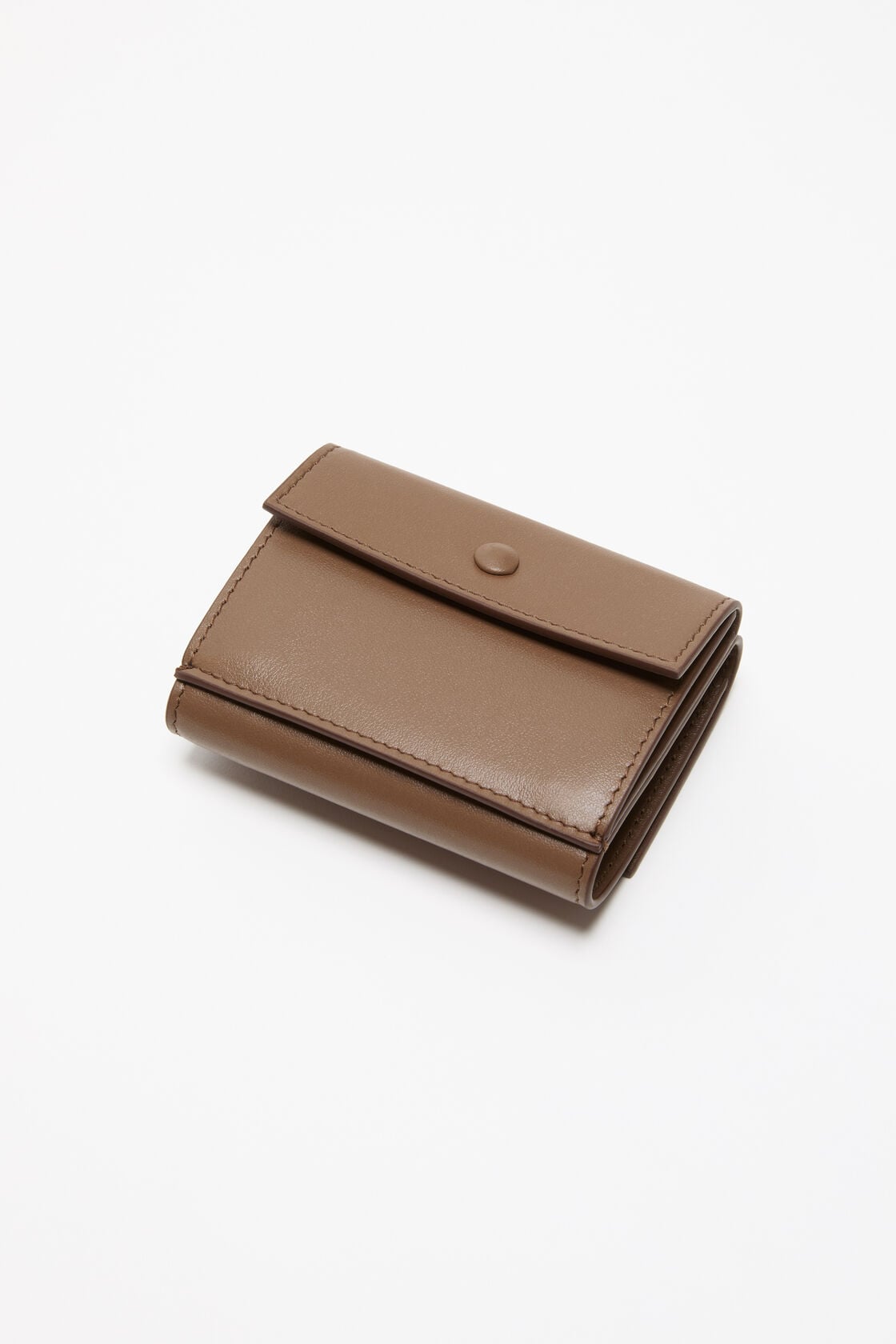 Trifold leather wallet - Camel brown
