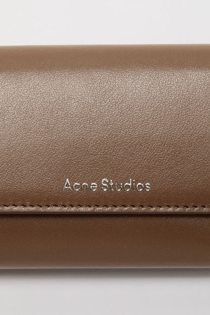Trifold leather wallet - Camel brown