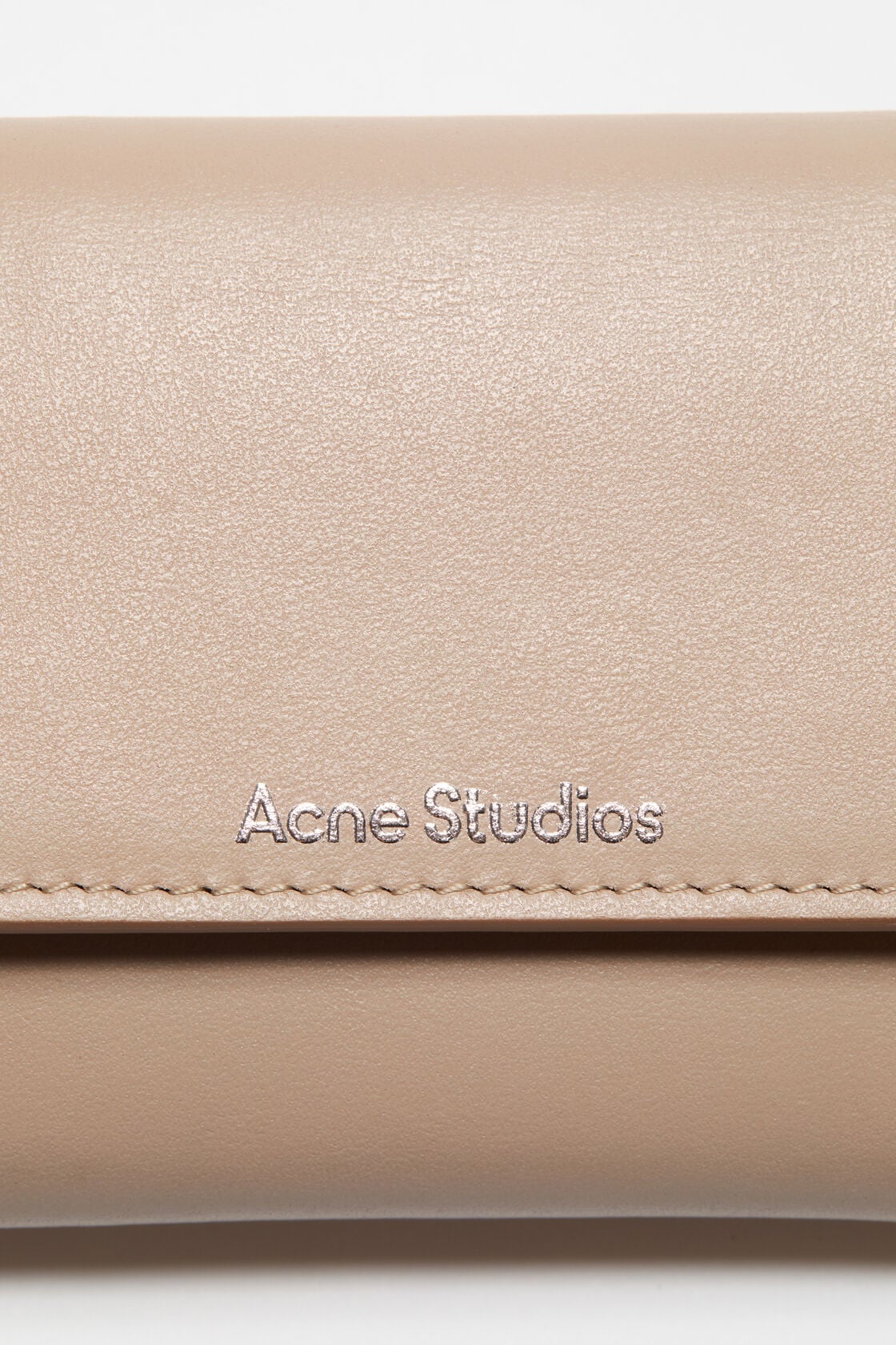 Trifold leather wallet - Taupe beige