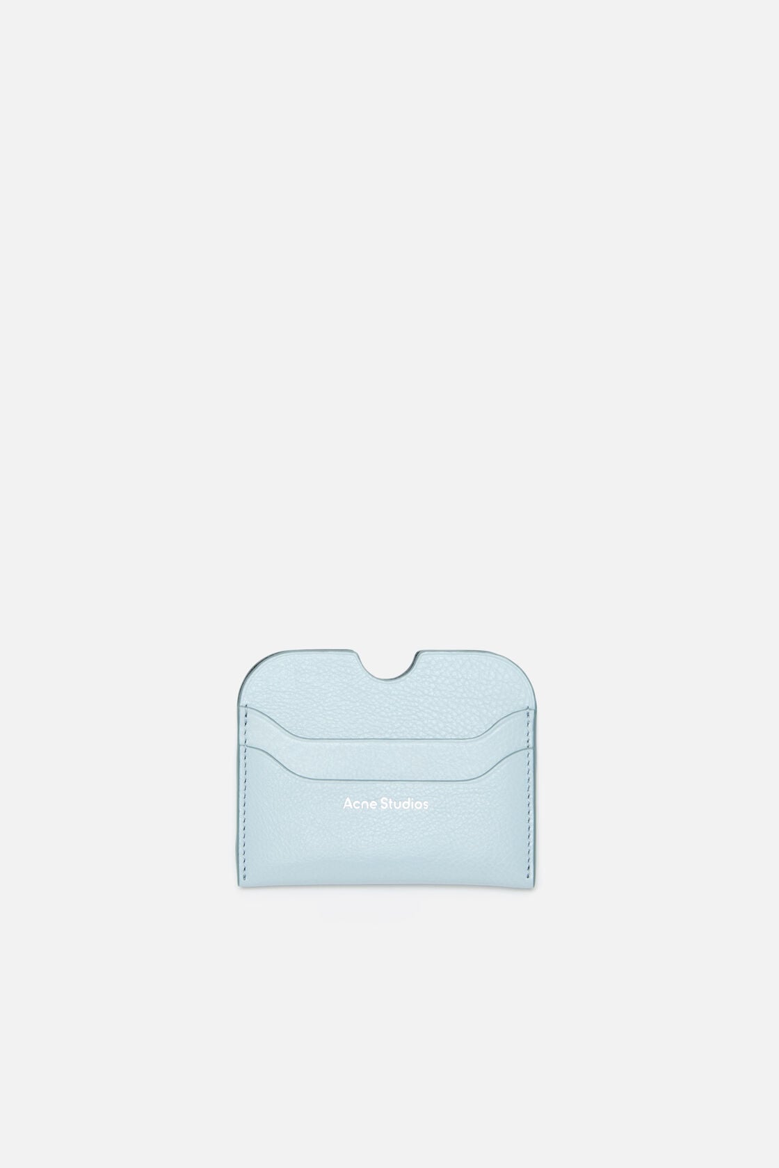 Leather card holder wallet - Dusty blue