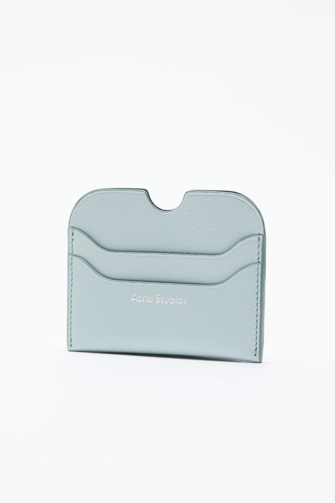 Leather card holder wallet - Dusty blue