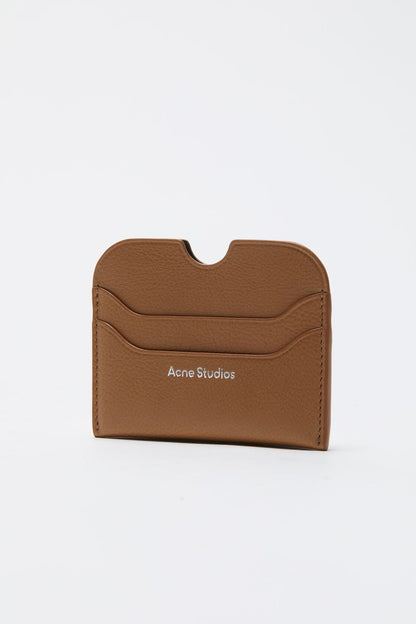 Leather card holder wallet - Caramel brown