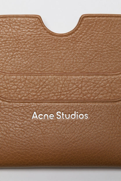 Leather card holder wallet - Caramel brown
