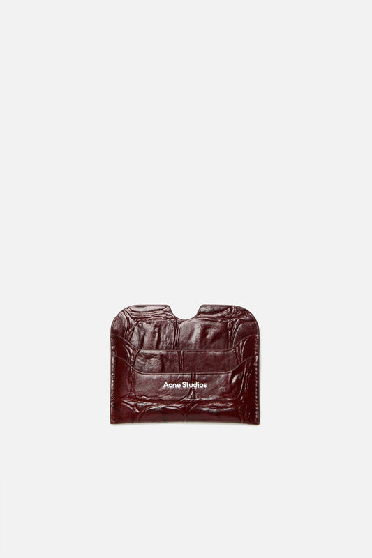Leather card holder - Burgundy