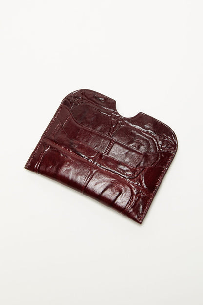 Leather card holder - Burgundy