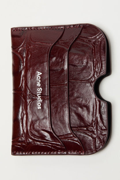 Leather card holder - Burgundy