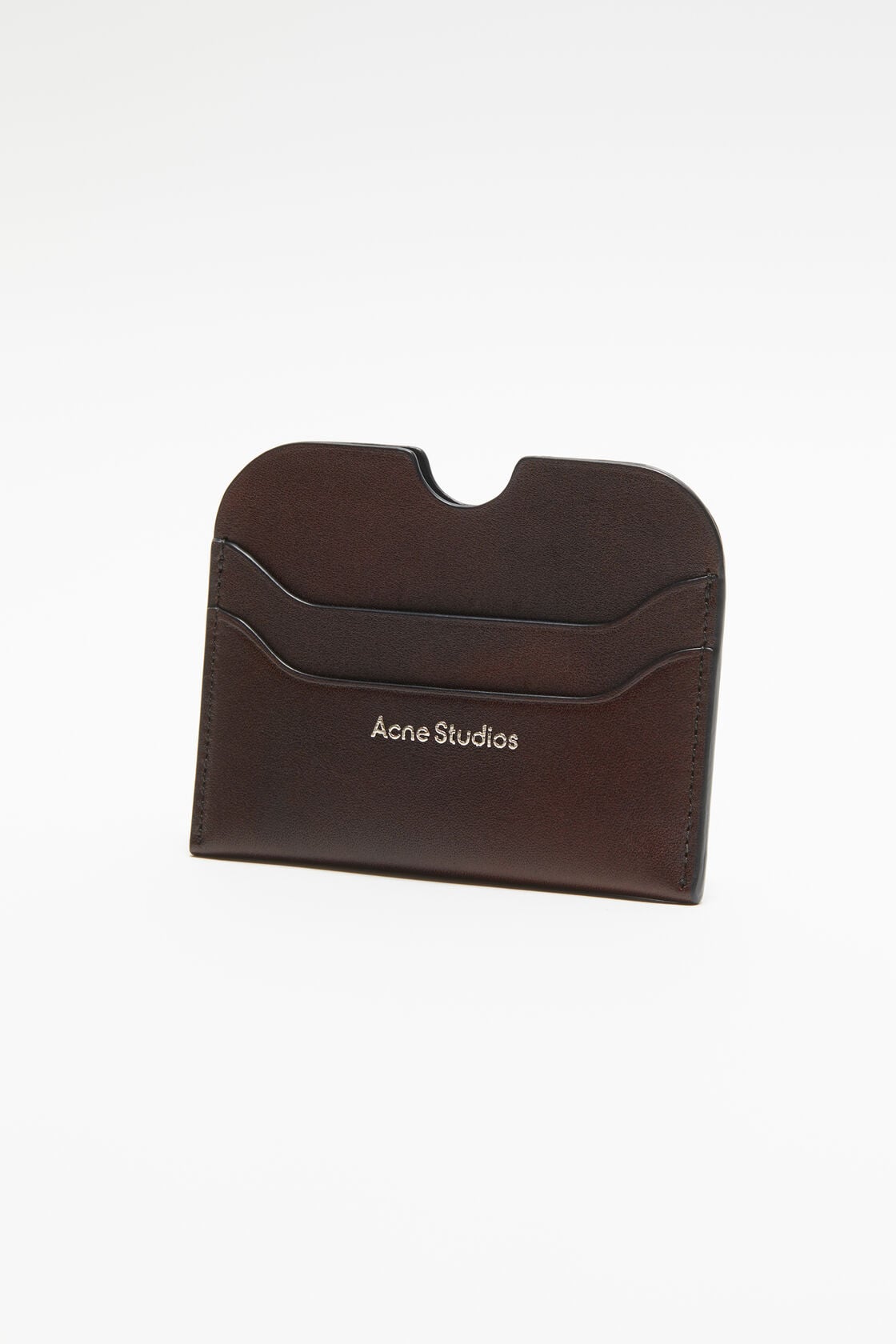Leather card holder - Dark brown