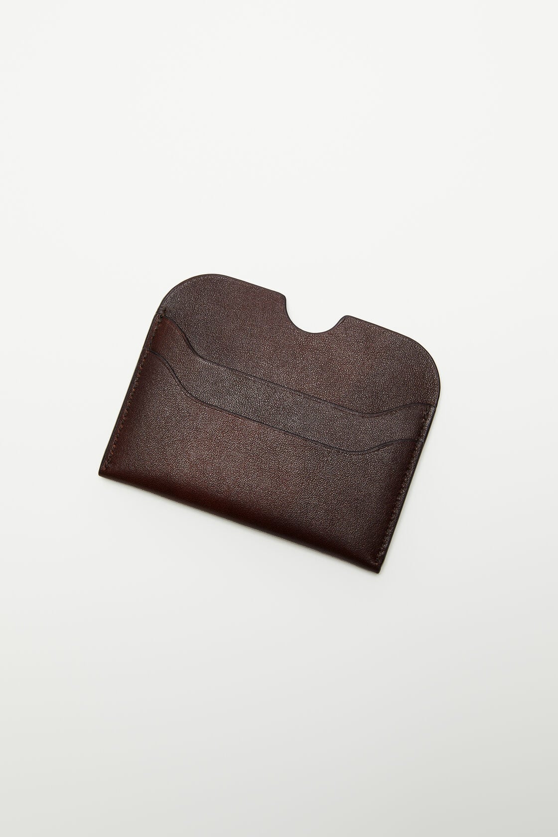 Leather card holder - Dark brown
