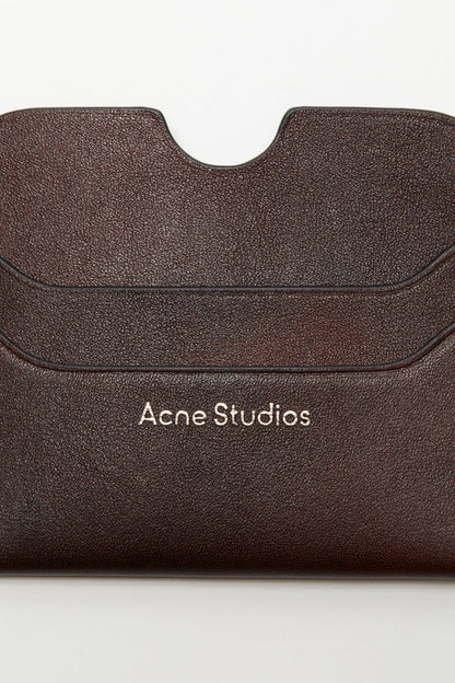 Leather card holder - Dark brown