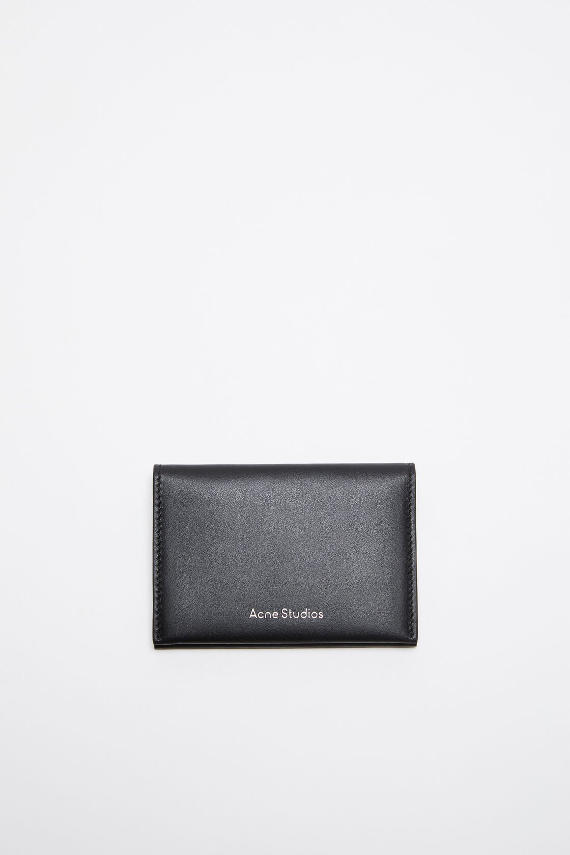 Folded leather wallet - Black