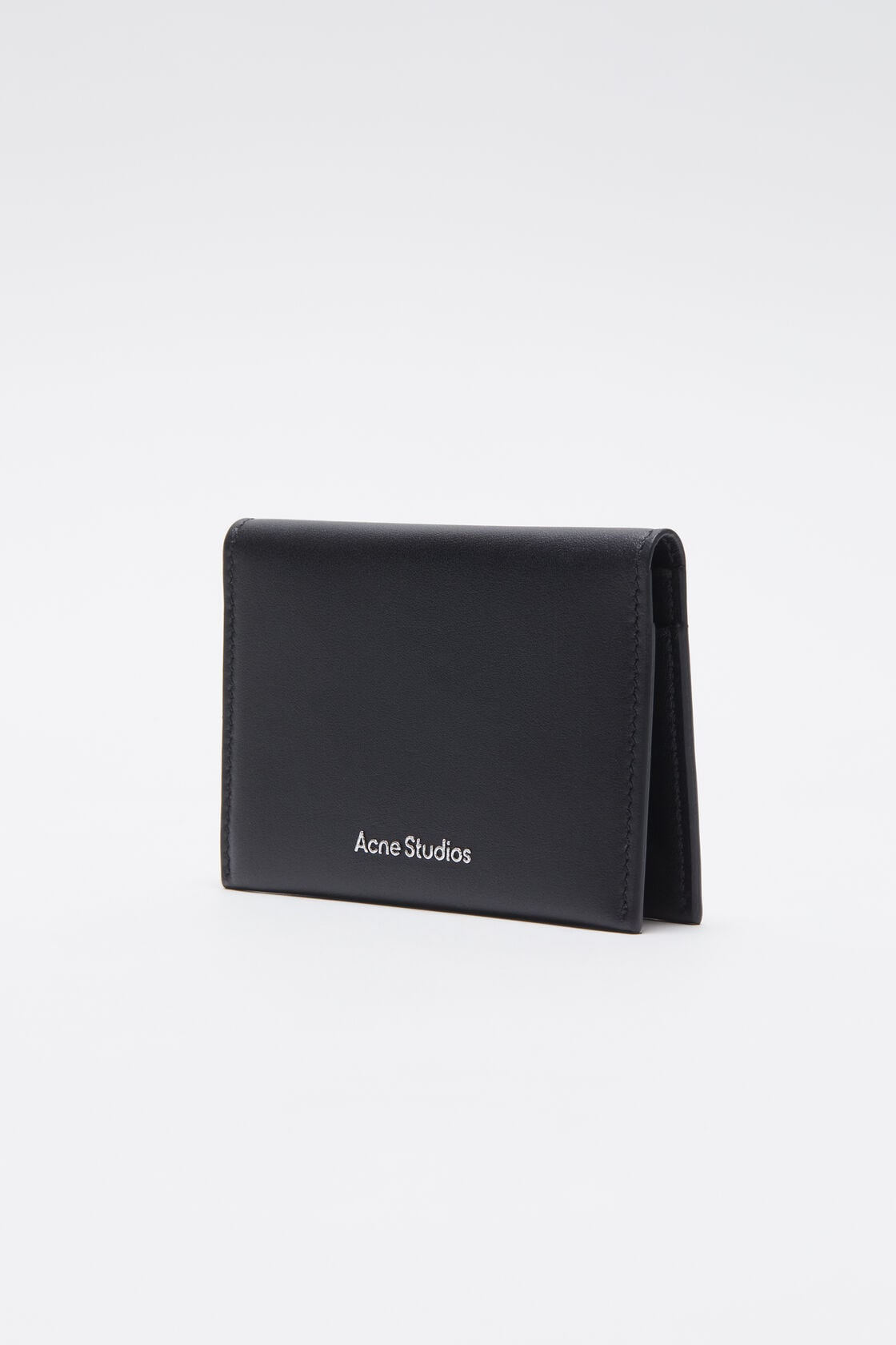 Folded leather wallet - Black