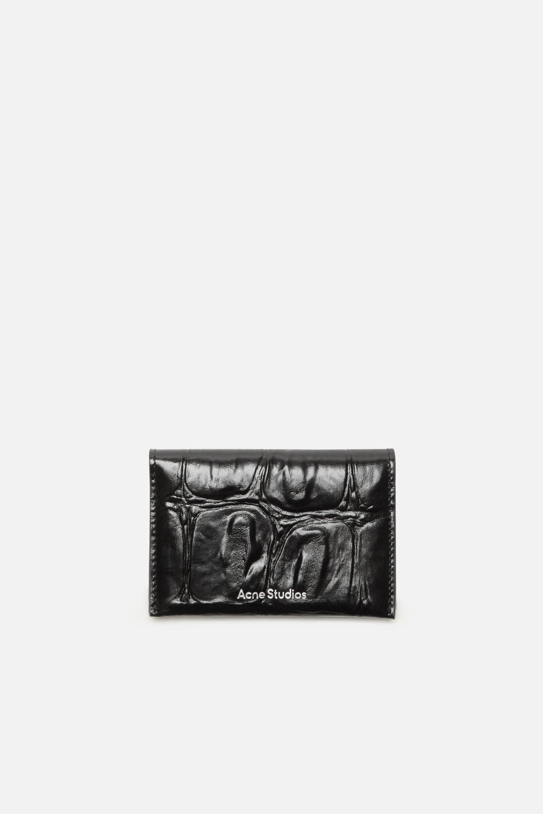 Folded leather wallet - Black