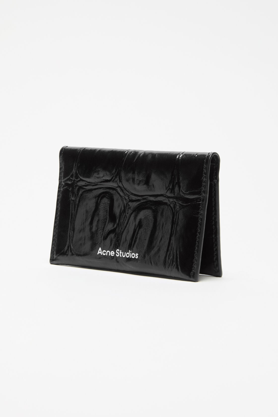 Folded leather wallet - Black