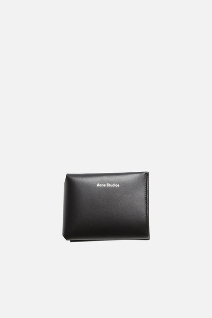 Leather trifold wallet - Black