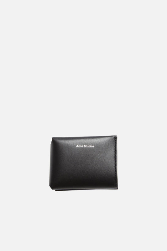 Leather trifold wallet - Black