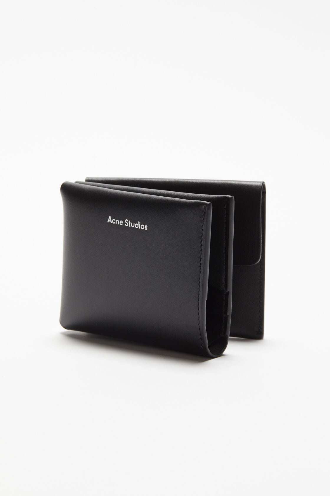 Leather trifold wallet - Black