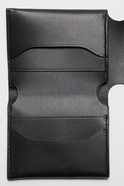 Leather trifold wallet - Black