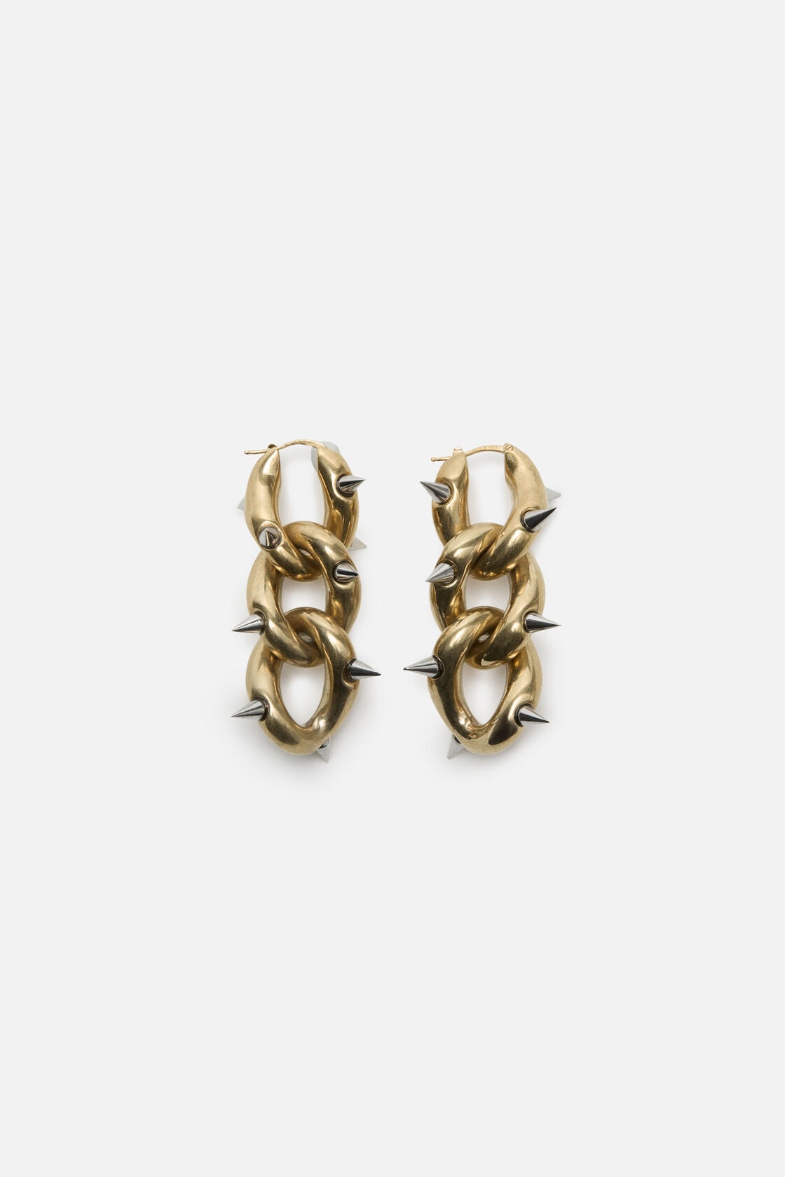 Chunky chain earrings - Semi matt gold/Silver