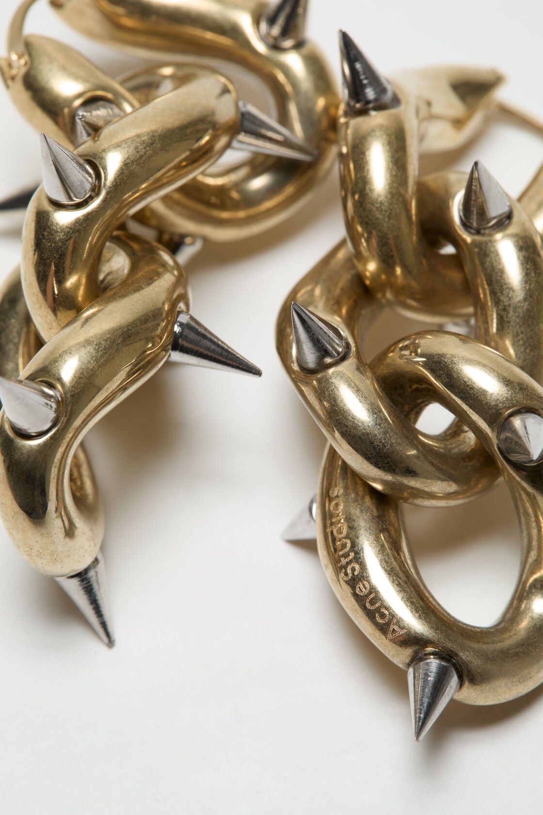 Chunky chain earrings - Semi matt gold/Silver