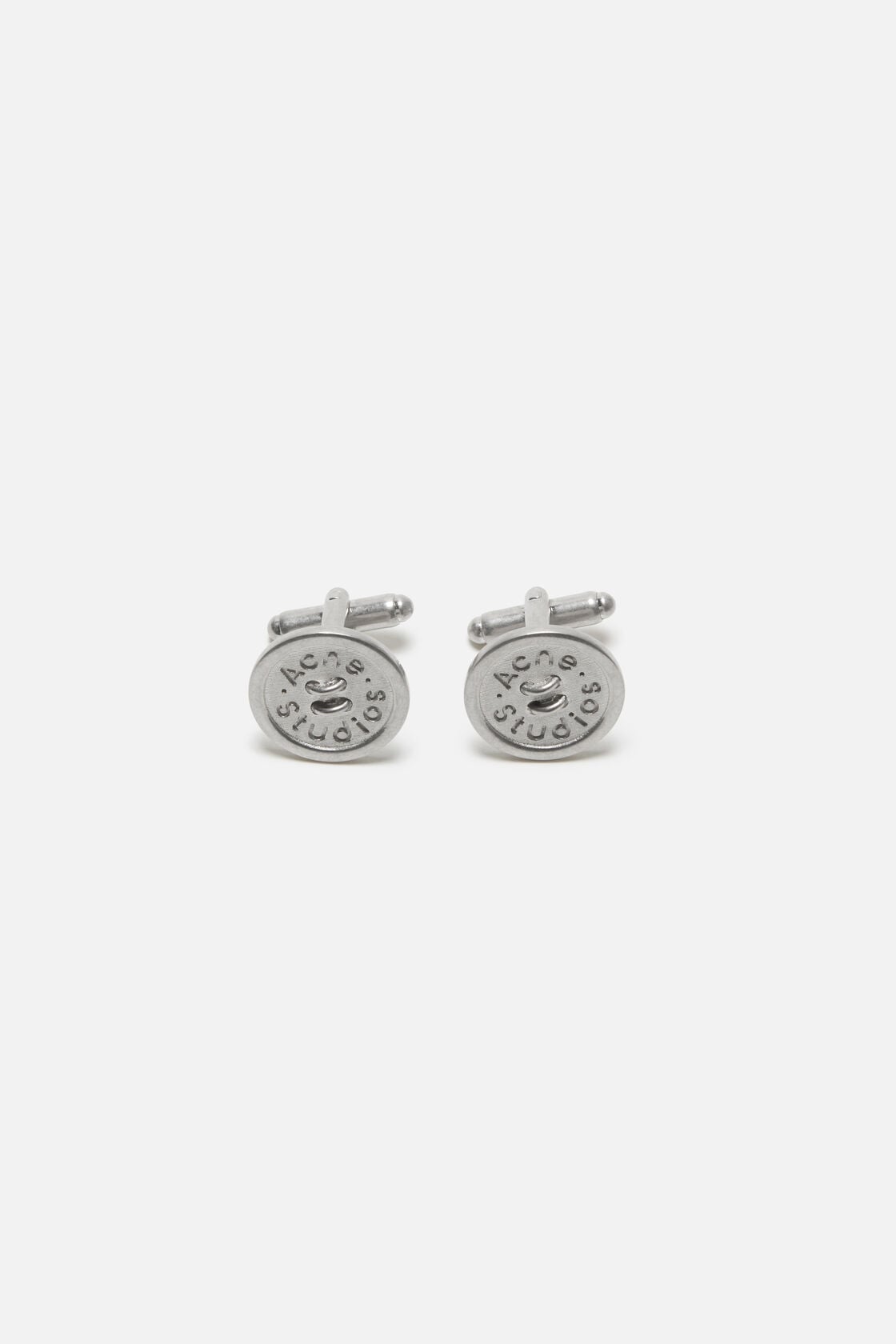 Button cufflinks - Semi matt silver