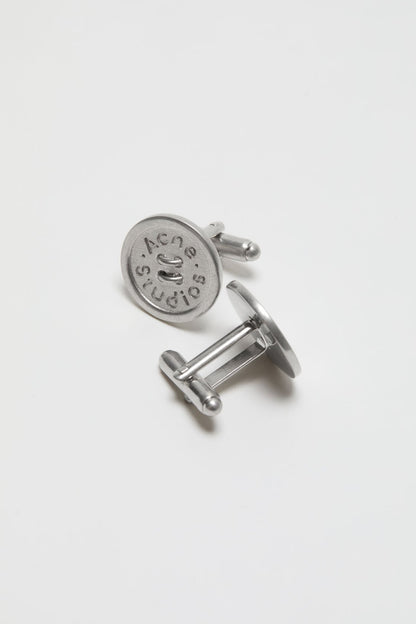 Button cufflinks - Semi matt silver